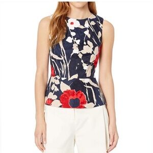 Trina Turk Milagro Floral-Print Peplum Top